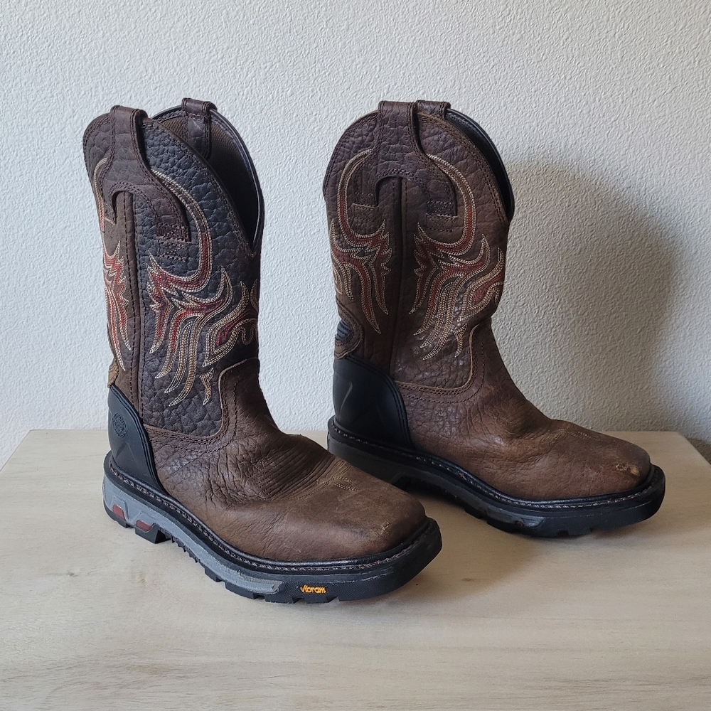 Justin Men's Driscoll Mahogany Western Work Boot Squaretoe WK2110